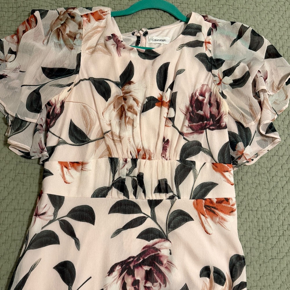 Calvin Klein Floral Chiffon Dress